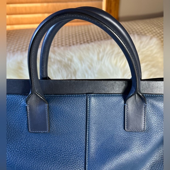 Chloe Cate Calfskin Grained Leather Medium Satchel Bag, Blue - Picture 11 of 15